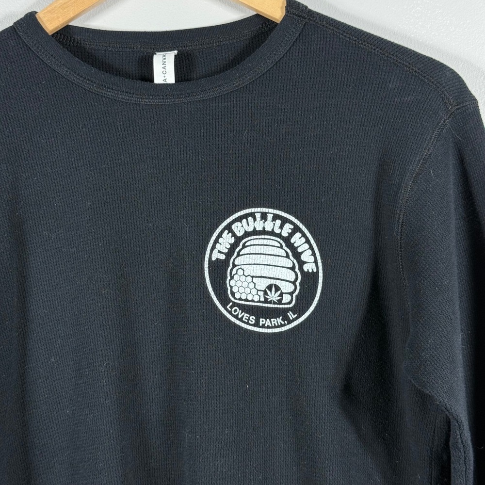 Bella Canvas The Bubble Hive Graphic Thermal Shirt Black S - Picture 6 of 7